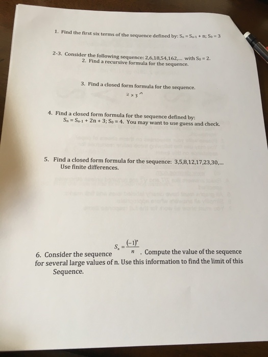 Solved Find The First Six Terms Of The Sequence Defined By 4684