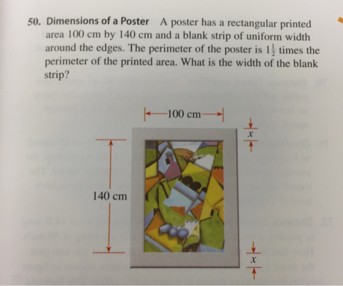 Solved Dimensions of a Poster A poster has a rectangular | Chegg.com