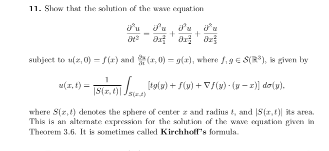 11. Show that the solution of the wave equation | Chegg.com