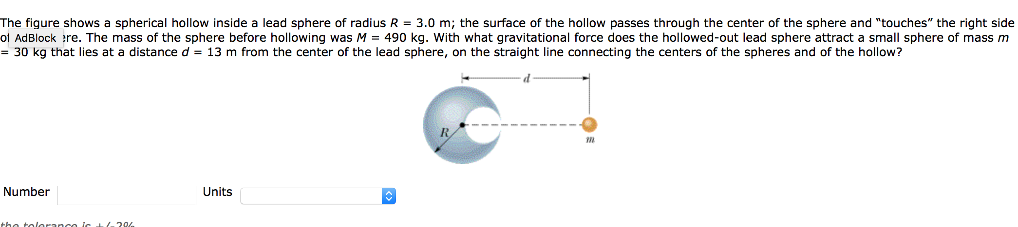 Solved The figure shows a spherical hollow inside a lead | Chegg.com