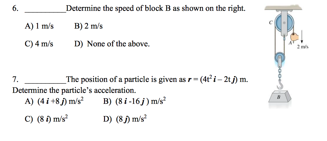 Solved Determine The Speed Of Block B As Shown On The | Chegg.com