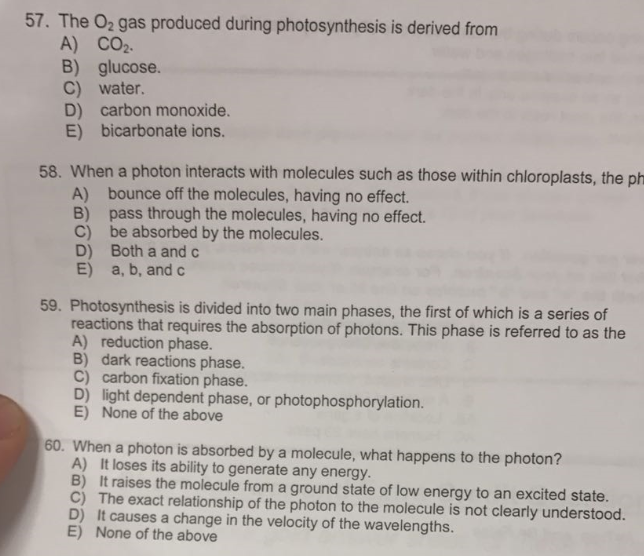 Solved The O 2 Gas Produced During Photosynthesis Is Derived Chegg solved-the-o-2-gas-produced-during-photosynthesis-is-derived-chegg