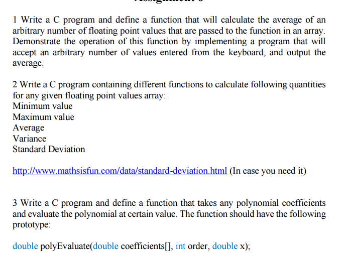 Solved Write a C program and define a function that will | Chegg.com