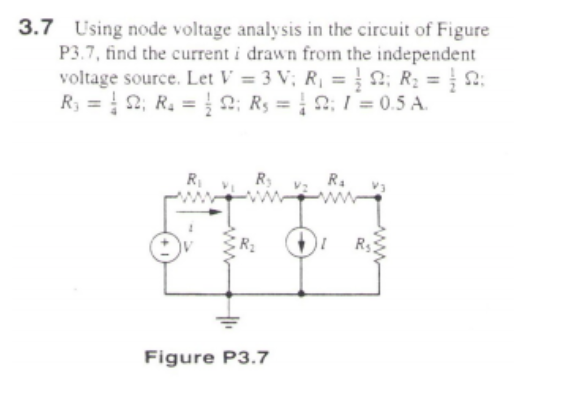 Solved 3.7 Using node voltage analysis in the circuit of | Chegg.com