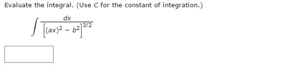 Solved Evaluate the integral. (Use C for the constant | Chegg.com