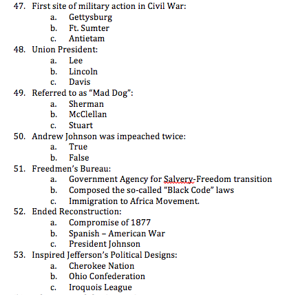 short answer questions ap us history