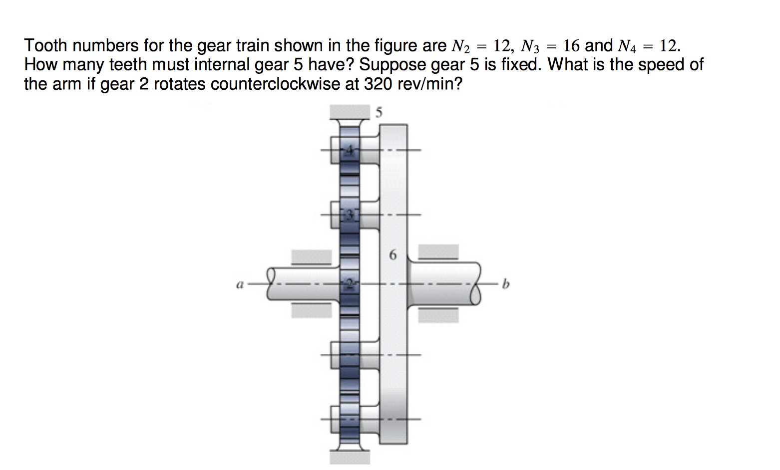 Solved Tooth numbers for the gear train shown in the figure