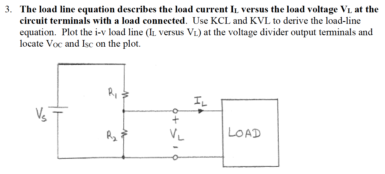 Solved The load line equation describes the load current I_L | Chegg.com