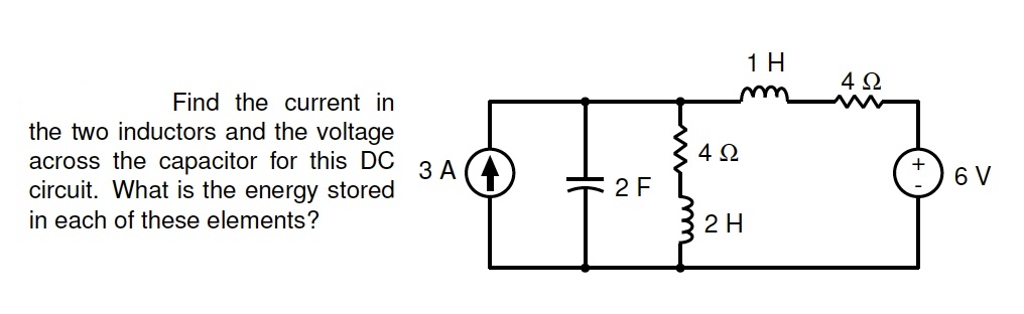 Solved Find the current in the two inductors and the voltage | Chegg.com