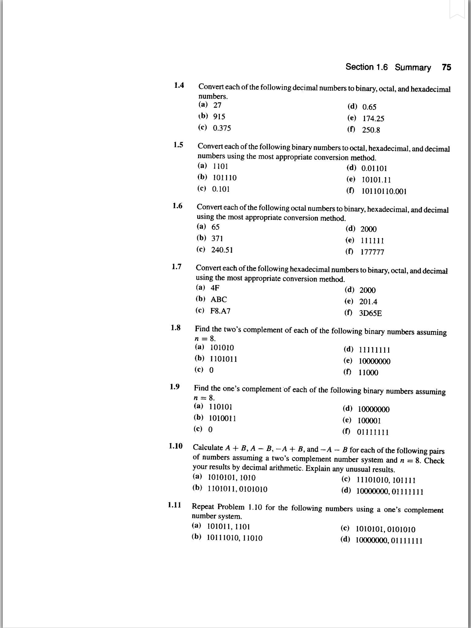 Solved Convert Each Of The Following Decimal Numbers To | Chegg.com