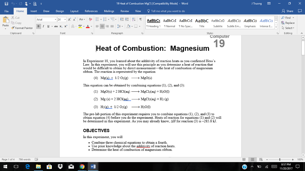 Solved 19 Heat of Combustion Mg(1) [Compatibility Mode] - | Chegg.com