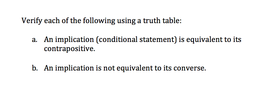 Solved Verify each of the following using a truth table: a. | Chegg.com