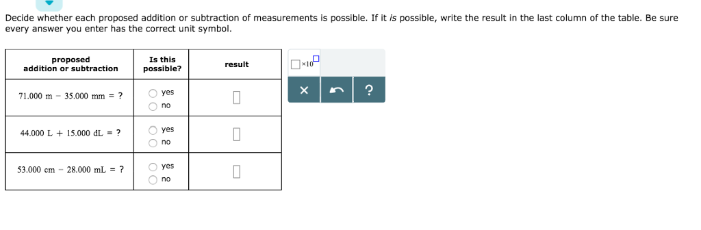 Solved: Decide Whether Each Proposed Addition Or Subtracti... | Chegg.com
