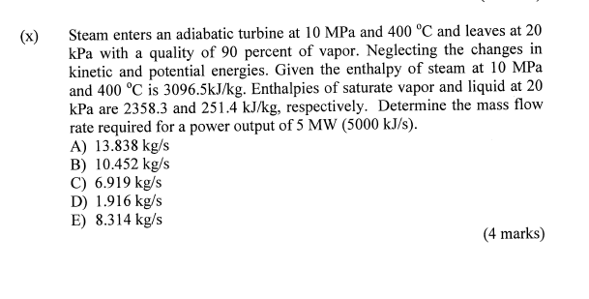 solved-steam-enters-an-adiabatic-turbine-at-10-mpa-and-400-chegg