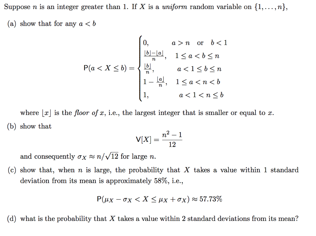 Solved Suppose n is an integer greater than 1. If X is a | Chegg.com