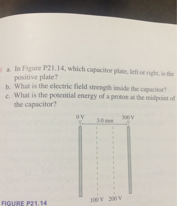 Solved In Figure P21.14, which capacitor plate, left or