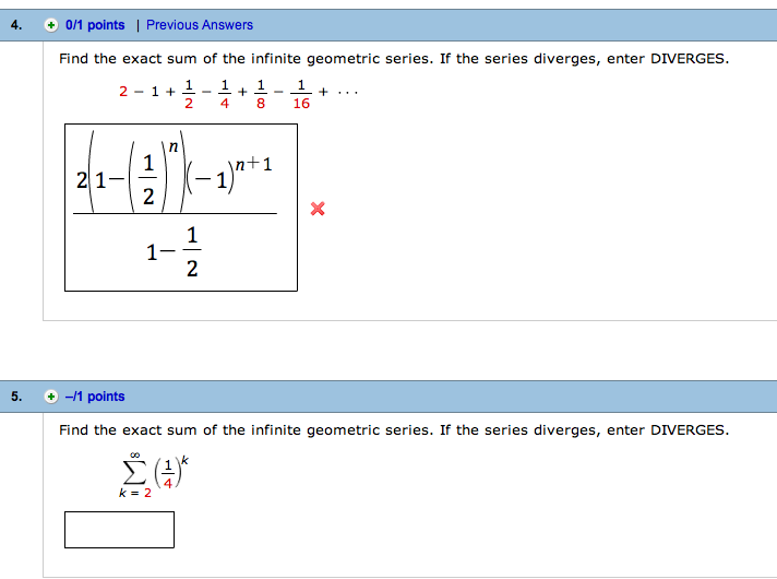 how to find the exact sum of an infinite series