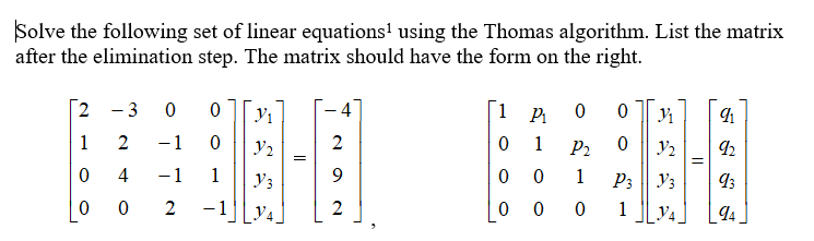 Solved Solve the following set of linear equationsl using | Chegg.com