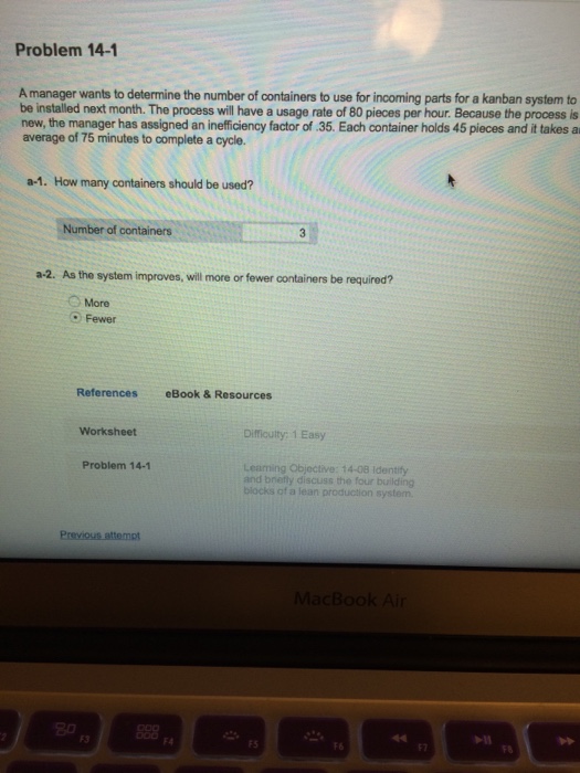 Solved Problem 14-1 A manager wants to determine the number | Chegg.com