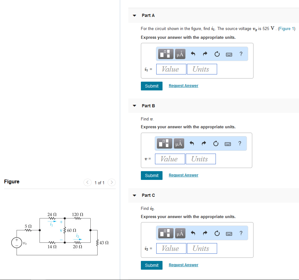 Solved Part A For The Circuit Shown In The Figure, Find I. | Chegg.com