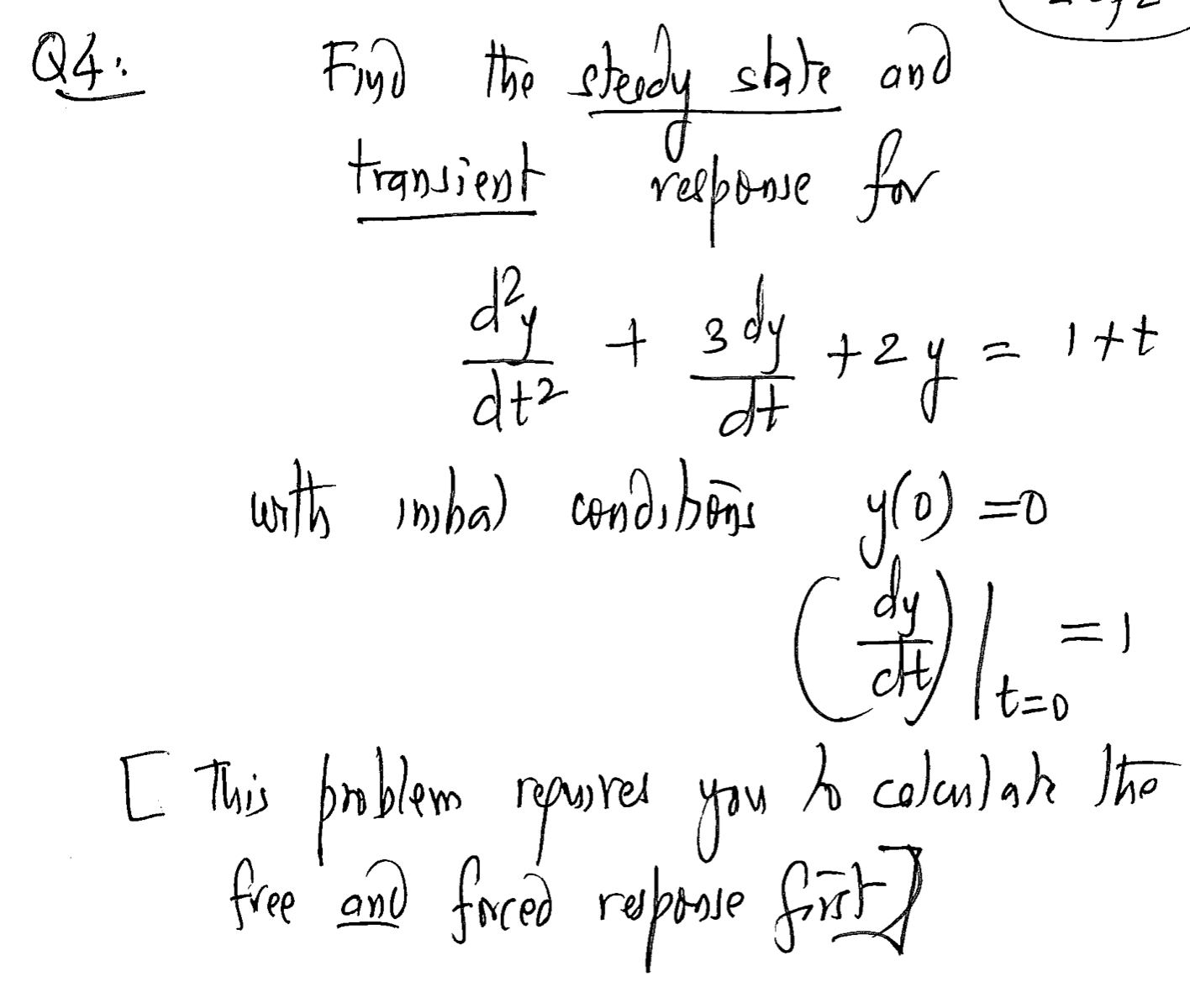 Solved Find the steady state and transient response for | Chegg.com