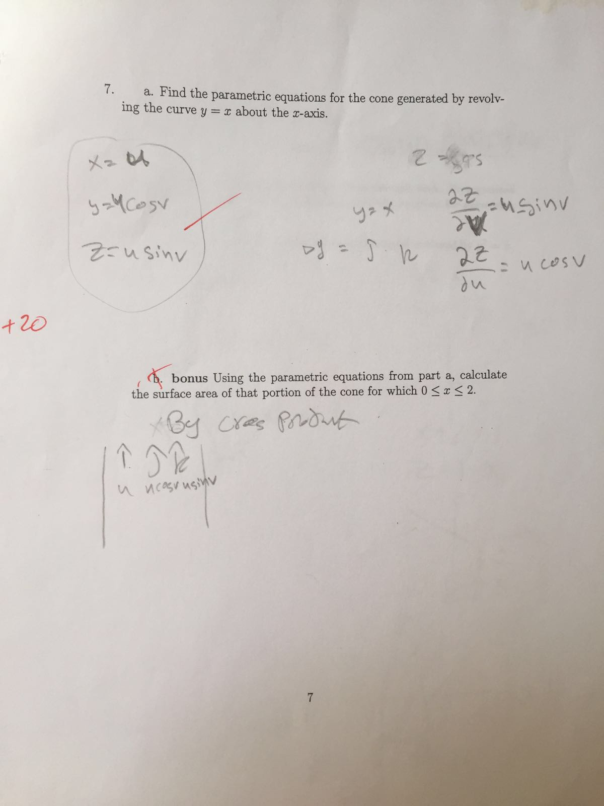 Solved Find the parametric equations for the cone generated