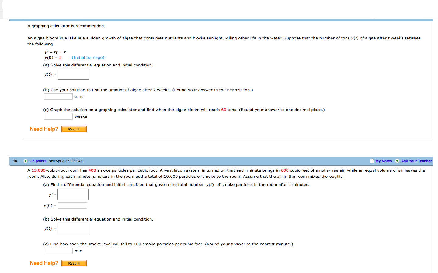 Solved A graphing calculator is An algae bloom