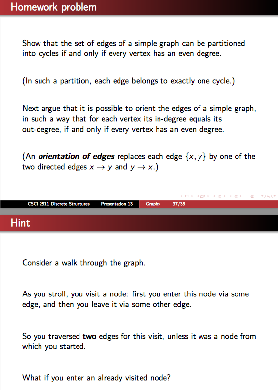Solved Show that the set of edges of a simple graph can be | Chegg.com