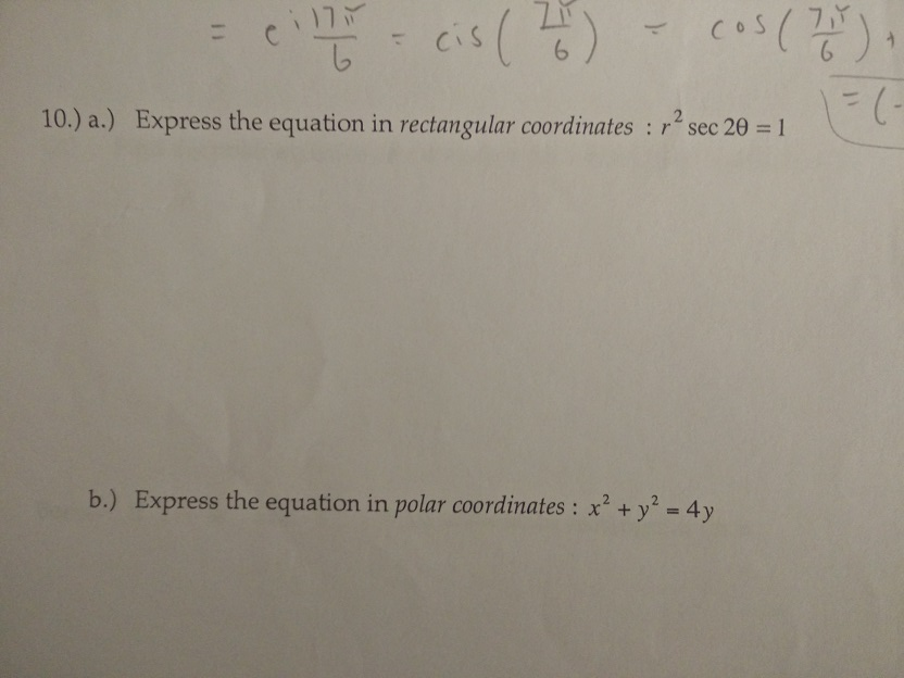 Express the equation in shop rectangular coordinates