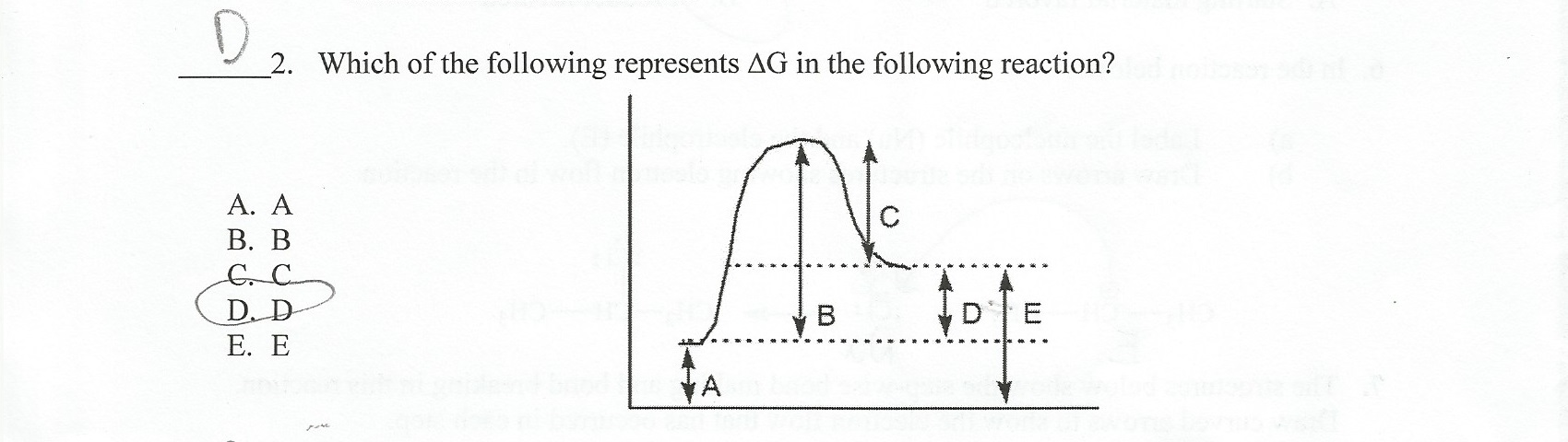 Solved 0 2. Which of the following represents AG in the | Chegg.com