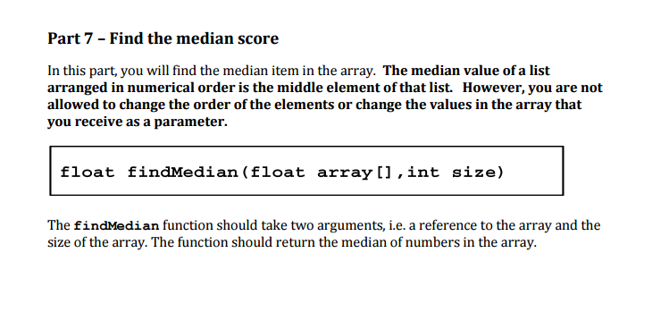 Solved part 7 find the median score in this part you will chegg
