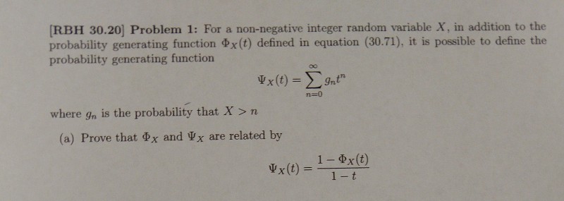 Solved RBH 30.20] Problem 1: For a non-negative integer | Chegg.com