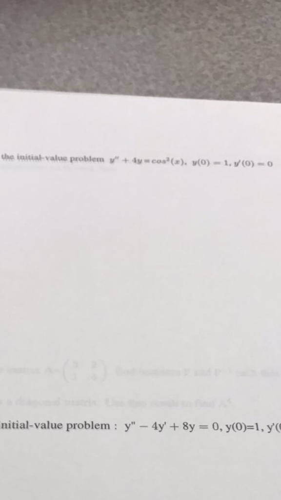 Solved The Initial Value Problem Y 4y Cos 2 X Y 0