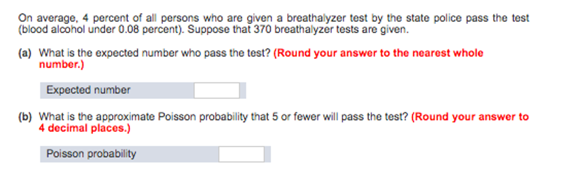 Solved On Average 4 Percent Of All Persons Who Are Given A Chegg