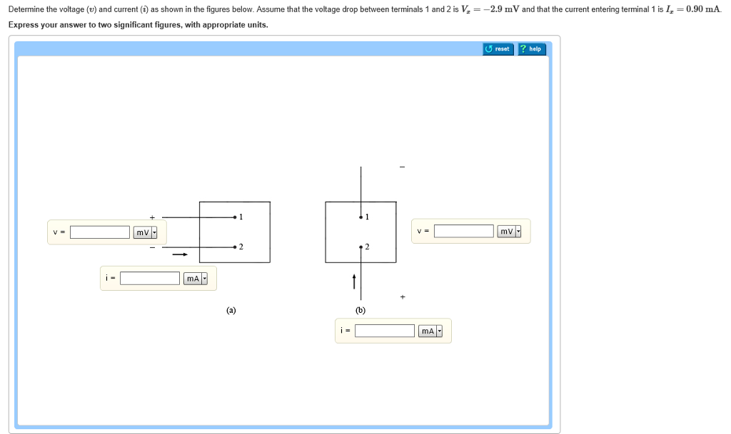 Solved Determine the voltage (v) and current (t) as shown in | Chegg.com