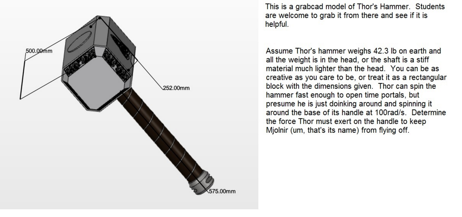 Solved This is a grabcad model of Thor's Hammer. Students