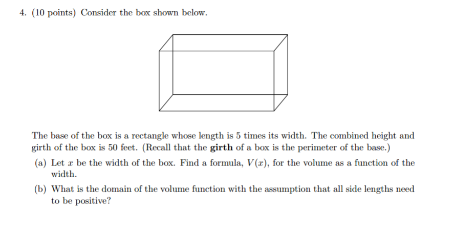 Solved Consider the box shown below. The base of the box is | Chegg.com