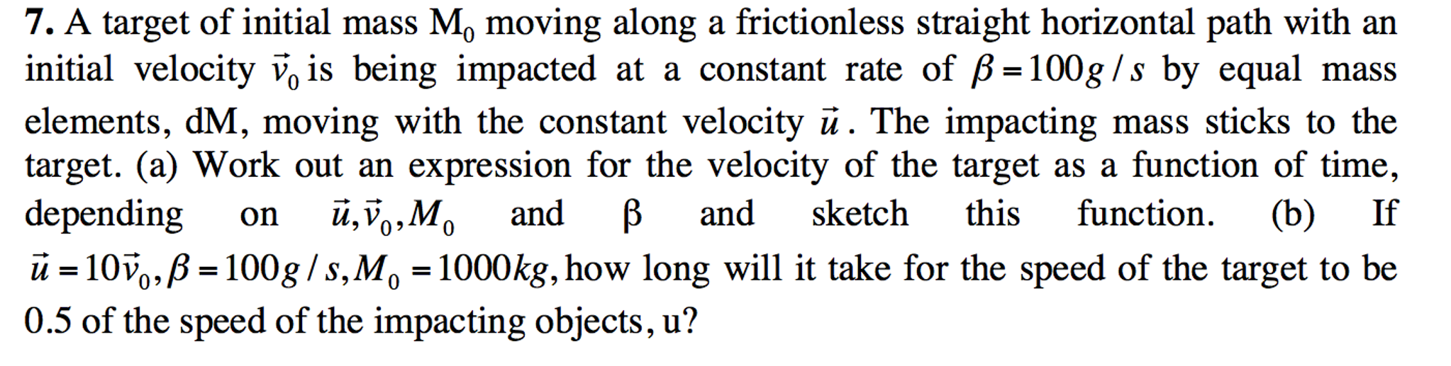 solved-a-target-of-initial-mass-m-0-moving-along-a-chegg