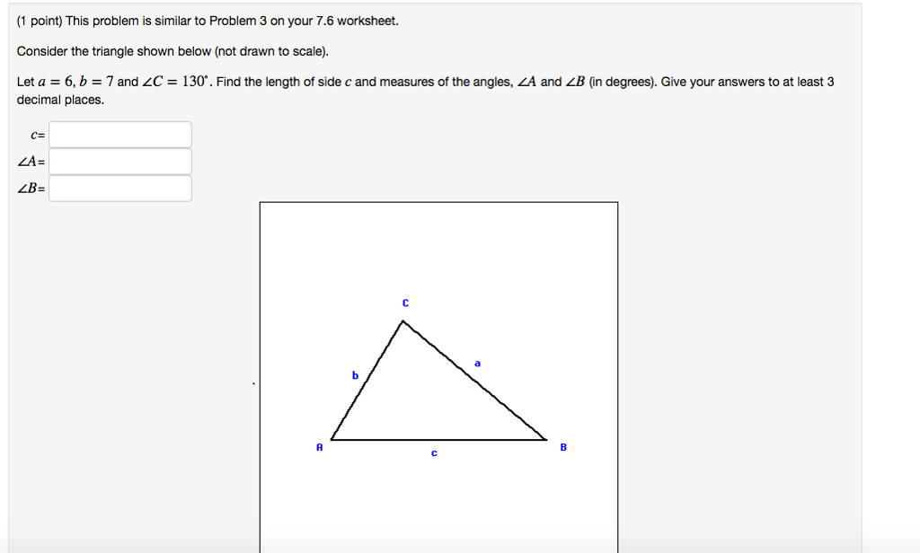 Solved Consider the triangle shown below (not drawn to