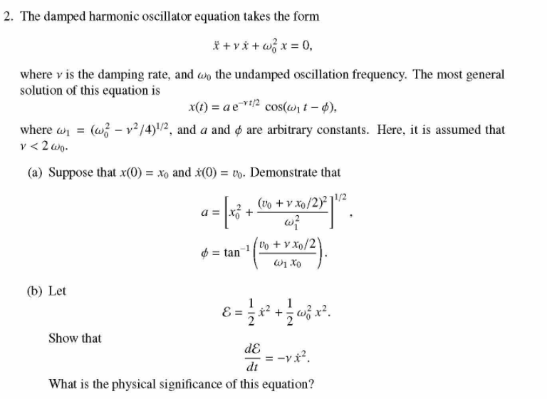 Harmonic oscillator equation psadojoe