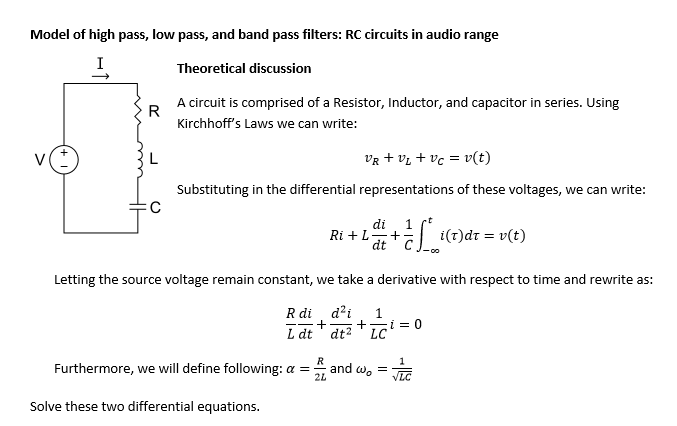 Solved Model of high pass, low pass, and band pass filters: | Chegg.com