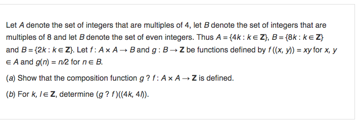 Solved Let A denote the set of integers that are multiples | Chegg.com