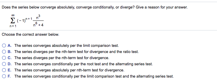 Solved Does The Series Below Converge Absolutely Converge 9651