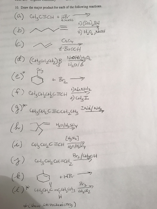 Solved Draw the major product for each of the following | Chegg.com