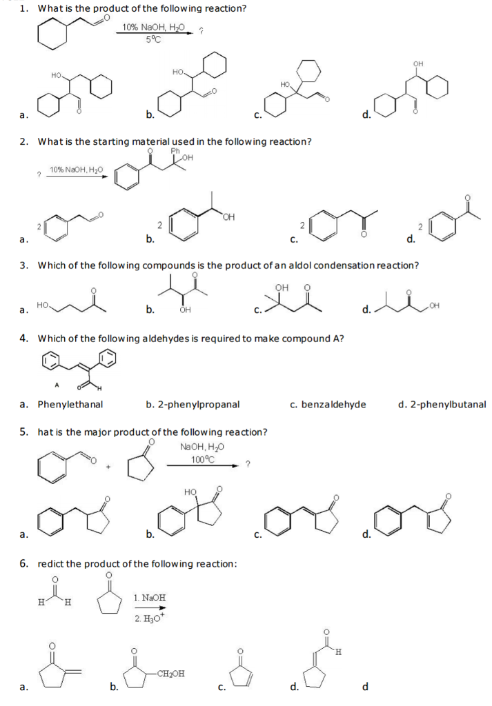 Solved 1. What is the product of the following reaction? 10% | Chegg.com