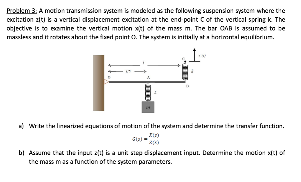 Solved Problem 3 A motion transmission system is modeled as