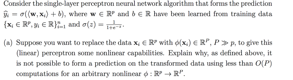 Consider The Single-layer Perceptron Neural Network | Chegg.com