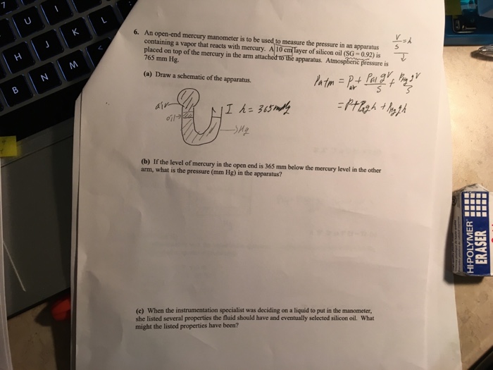 Solved An openend mercury manometer is to be used to