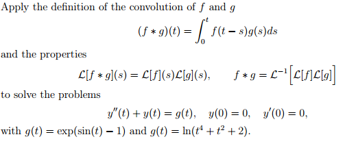 Solved Apply the definition of the convolution of f and g | Chegg.com