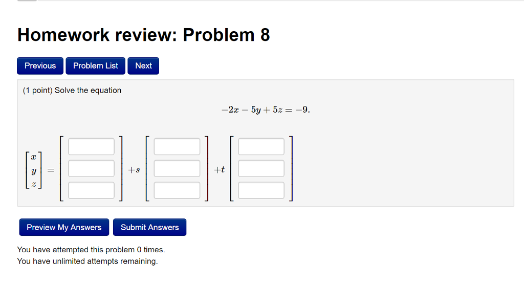 Answers to my homework review